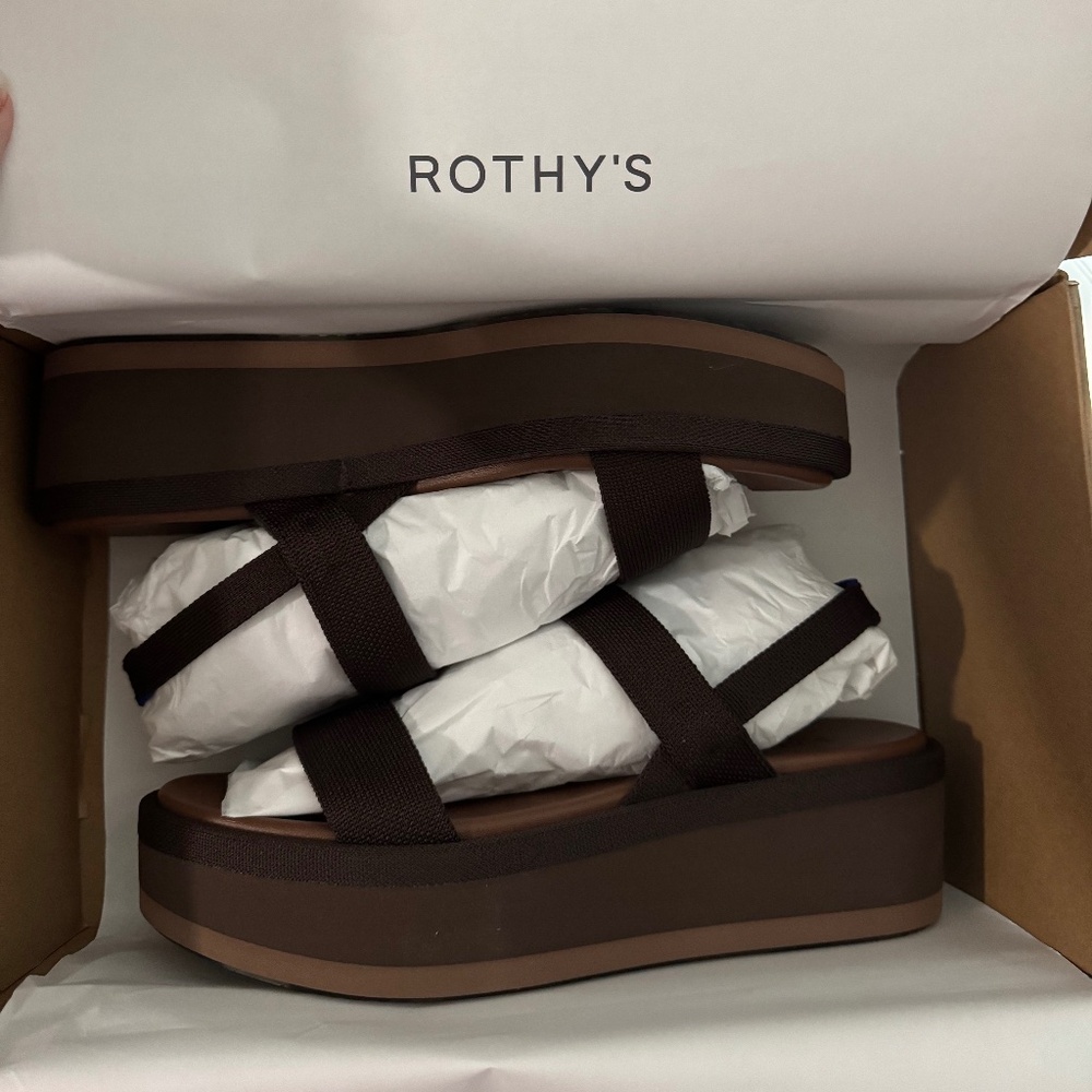 Rothy's Brown Platform Sandals